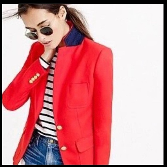 J. Crew Rhode Linen Red Gold Button Classic Blazer - Picture 13 of 13